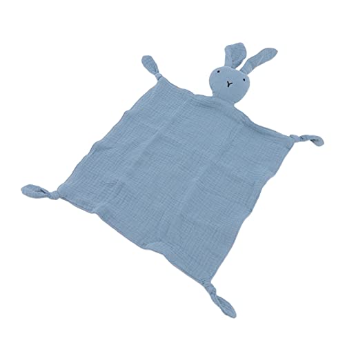 Manta de Seguridad para bebé, Apariencia de Conejito Suave para Dormir del bebé, Regalos Al Aire Libre, Juguete de Felpa Seguro y Cómodo para Bebés, Color Azul Oscuro, 11,0 X 11,0 Pulgadas