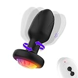 Analvibratoren Led Leuchtender Silikon Anal Plug 360°Rotation Butt Plug Prostata Stimulator Analplug Mit Fernbedienung 7 Vibrationsmodi Sexspielzeug Für Männer Frauen Paare