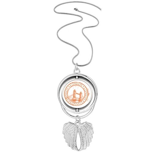 Collier rotatif ailes d'ange London England, le cadeau idéal