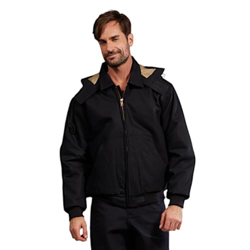 Rasco FR Men's Duck Hooded Jacket, Designed in the USA, Removable Hood, Front Pouch Pockets, CAT 3, NFPA 21123