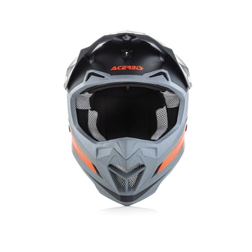 Image of Acerbis Profile 4 Off-Road Riding Helmet: Adjustable Sunpeak | DualFlow Ventilation | Hypoallergenic Lining | ECE /ISI /DOT Certified | Black /Orange Color (XL)