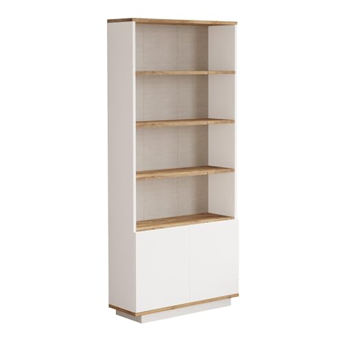 Emob - Bibliothèque stylisée Woody Fashion | 100% mélaminé | Pin Atlantique Blanc – vue 7