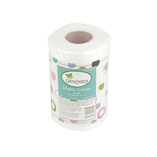 OsoCozy Flushable Diaper Liners Small 5 x 12 Inches Per Sheet, 100 Sheets Per Roll