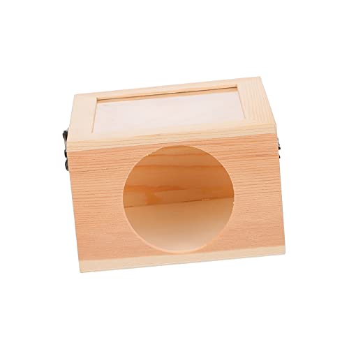 LIOOBO ハムスターキャビン タープ 犬用ベッド ケージライナー モルモットのフリースハウス バニーハウス ハムスターシェルター ハムスタースリープハウス ペットの睡眠の巣 ペット用品 木製