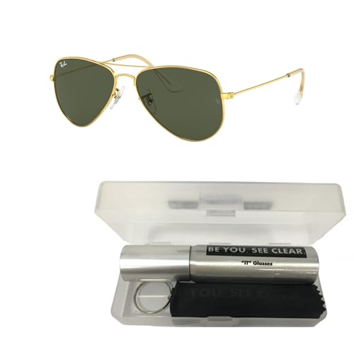 Ray-Ban RB3044 Sunglasses Bundle: RB 3044 AVIATOR SMALL METAL L0207 Aviator Small Metal Arista G-1 and Eyewear Cleaning Kit2