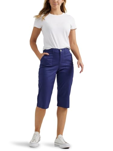 Lee Women's Ultra Lux Comfort with Flex-to-Go Utility Skimmer Capri Pant Medieval Blue 16 - image 2