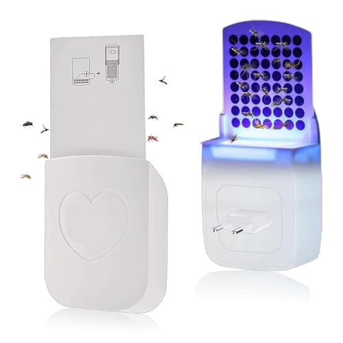 Fluginsektenfalle, Fliegenfalle Elektrisch, UV Licht Mückenschutz, Plug-in Bug Catcher mit 10 Pcs klebrige Pad Insektenvernichter Innenbereich Fliegende Insektenfalle für Fruchtfliegen Moskitos Mücken