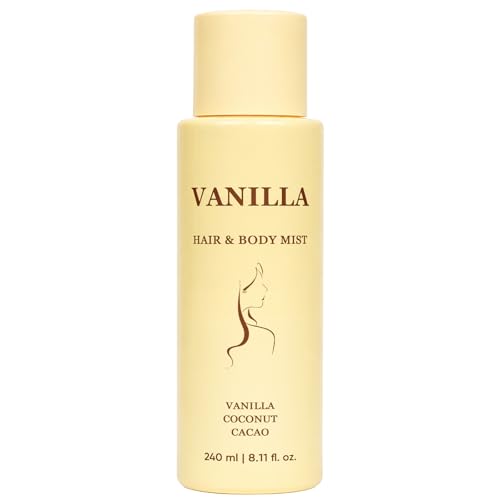 Allaura Beauty Vanilla Hair and Body Mist Lightweight Tropical Vanilla Scent with Vanilla Coconut Cacao Natural & Ocean Scent Hydrating Mist for Skin & Hair Long-Lasting Fragrance