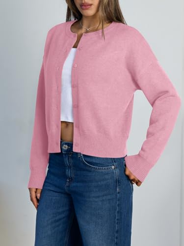 Trendy Queen Cropped Cardigan Sweaters for Women Lightweight Y2k Fall Outfits Spring Fashion Clothes 2026