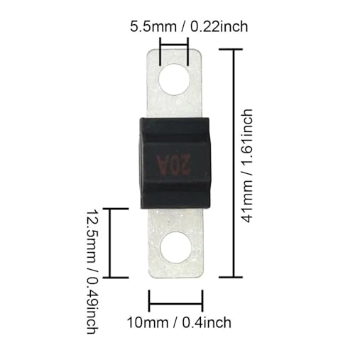 Fusible automotriz Mega, 20 A, tipo tornillo, negro, paquete de 5 unidades miniatura 5