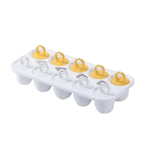 10 Cavity Ice Cream Molds With Stick Handle Reusable Ice Lollys Ice Popsicles Molds Non Stick Ice Tray