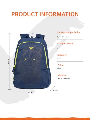 Image of Wildcraft Animal Kingdom-Tiger 3 Compartment Laptop Backpack 45L