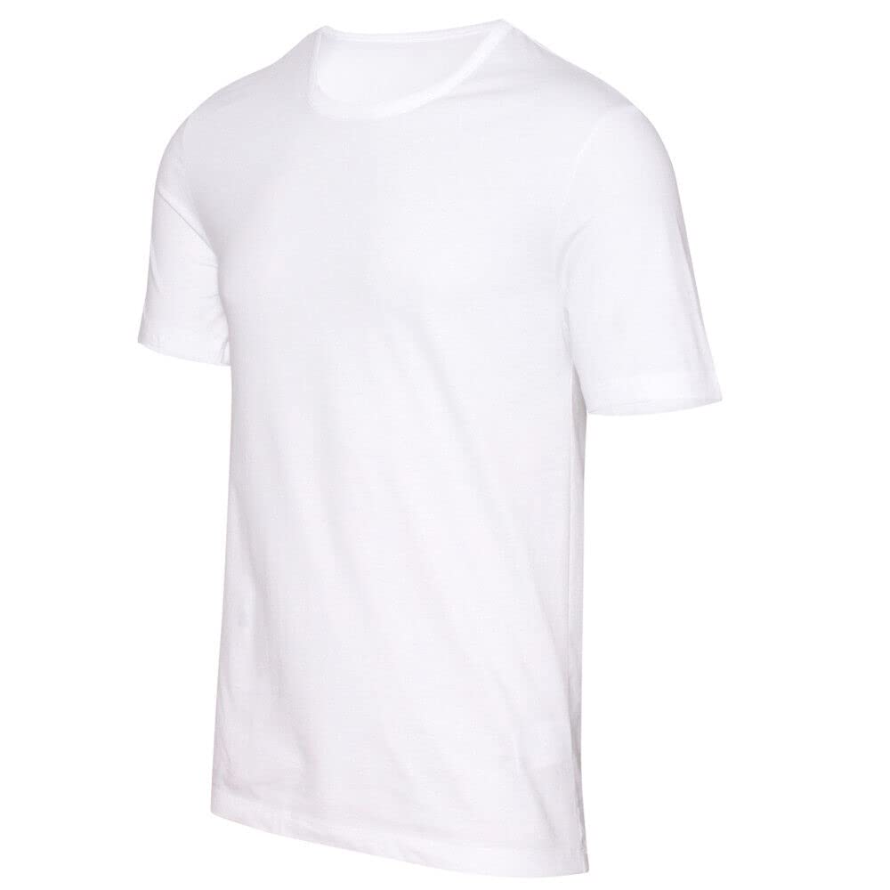 GenericNext Level Basic Round Neck T-shirt (L, White)