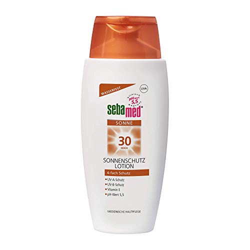Sebamed Sonnenschutzlotion mit Lichtschutzfaktor 30, täglicher wasserfester Sonnenschutz mit dem pH-Wert 5,5, für den Körper, MADE in Germany, ohne Mikroplastik,150 ml