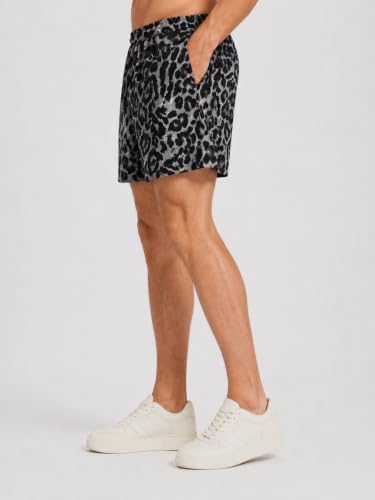 Image of Leriya Fashion Men's Rayon Printed Shorts | Elastic Waist Printed Summer Outfit | Relaxed Fit Casual Short's with Pockets | Lightweight Beach & Lounge Wear | Gym Boxer Shorts for Men