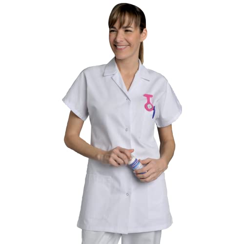 Blouse médicale Femme Couleur Blanche en Coton résistant Tissus épais pour Utilisation médicale Professionnel Fermeture Boutons Pressions INOX 3 Poches (as4, Alpha, s, Regular, Regular, S) Cover