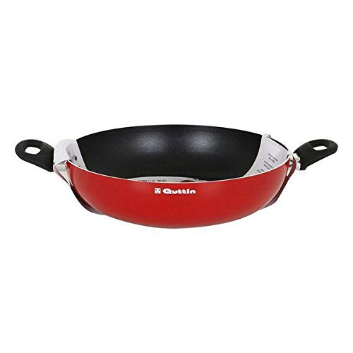 Quttin 105424 Sartén Honda con Asas, Rojo, D 32 cm