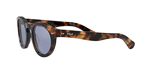 Polo Ralph Lauren Men's PH4165 Round Sunglasses, Shiny Jerry Havana/Mirrored Blue, 46 mm3