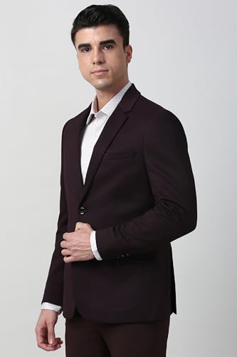 Image of Peter England Textured Knit Single-Breasted Blazers