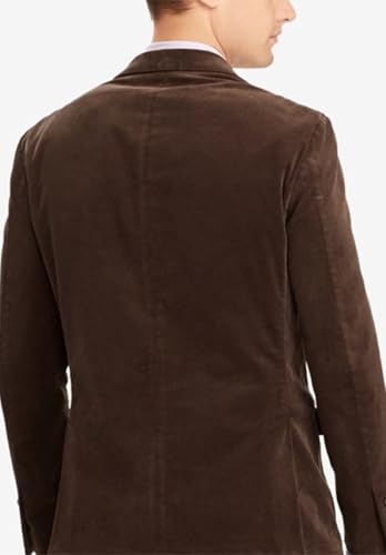 Men's 2 Button Faux Leather Blazer Casual Sport Suede Jacket with Pockets2