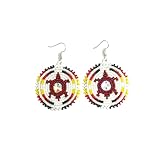 Pendientes redondos de cuentas (hechos a mano), S, Cuentas de cristal de circonita cúbica 11/0, Cuentas de cristal de circonita 11/0