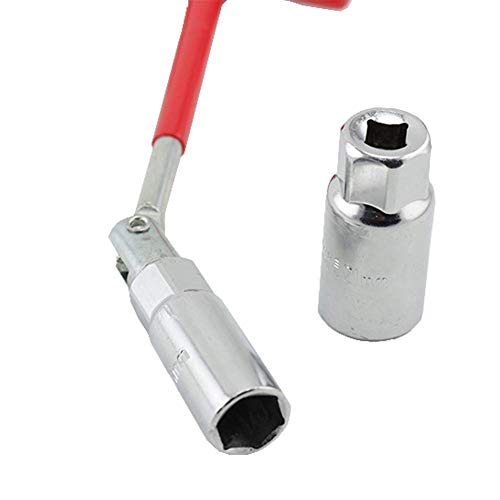 Holoras T-Handle Universal Joint Spark Plug Socket Wrench, 16mm 21mm Socket (Red)