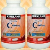Kirkland Signature Vitamin C 1000mg, with Rose Hips 500 Tabs each (pack of 2)