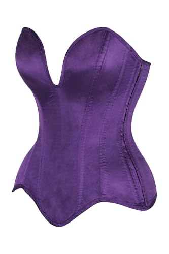 Image of Daisy Corsets Satin Overbust Corset Top for Women. Lingerie, Bustier, and Plus Size. Steel Boned Cincher - Zipper and Lacing