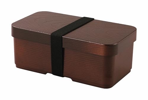 カクセー(Kakusee) 曲げわっぱ風 弁当箱 長角型 520ml 日本製 食洗機 電子レンジ 対応 中フタ ゴムバンド付き 男性 女性 おしゃれ ランチボックス 会社 スリム 子供 1段 小学生 男の子 女の子 小型 キッズ 小さめ 大人 高校生 コン