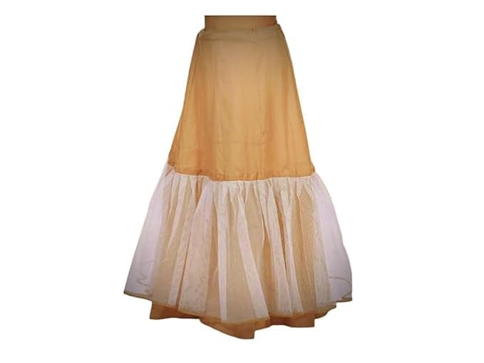 Cotton Full Length Petticoat/Camisole/Slip/Spaghetti/Cancan Skirt, Pack of 1 Cream-image-10