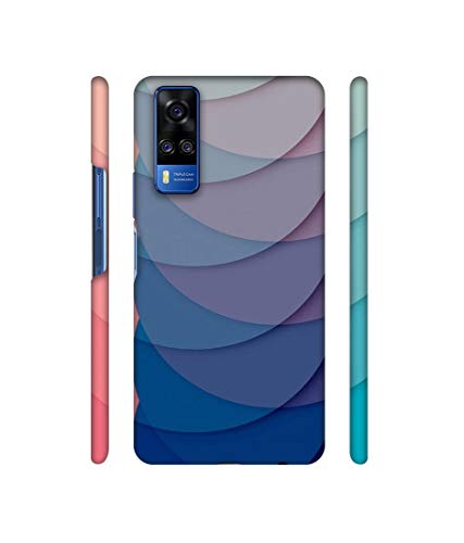 Image of Plastic Waves Pattern Print Design 3D Printed Hard Back Case Cover for Vivo Y51A / Y31 2021 (Multicolor)