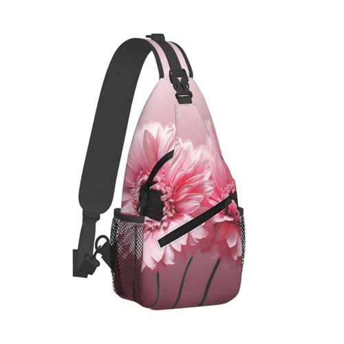 Mochila cruzada floral rosa para hombre y mujer miniatura 2