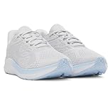 Under Armour Women's Charged Pursuit 4 Big Logo, Breathable and Lightweight Running Shoes, Durable Women's Trainers with Traction Sole,Distant Gray / Distant Gray / Nimbus Blue,5