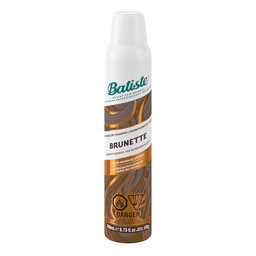 Batiste - Champú en Seco para Castañas - Champú Seco para cabellos castaños - Champú sin Sulfatos - Champú Vegano y Ecofriendly - Champú aroma a bergamota, melocotón blanco y vainilla-200ml
