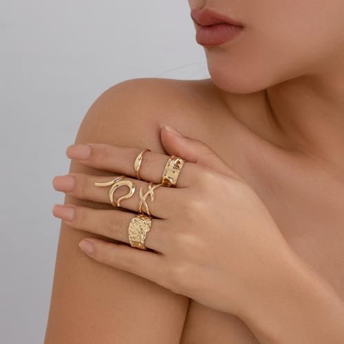 Image of Shining Diva Fashion Combo Set Gold and Silver Plated Rings for Women and Girls Stylish