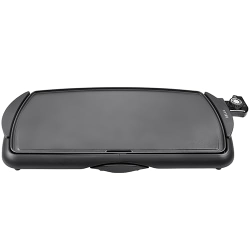 bella Electric Griddle Ceramic Titanium Non-Stick Coating Large Submersible Cooking Surface and Removable Fat Drip Tray Adjustable Temperature PTFE and PFOA Free 27cm x 51cm Black