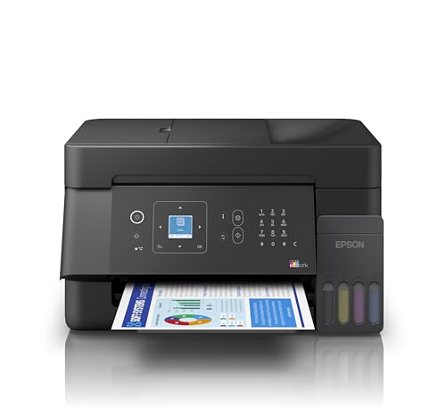 Epson EcoTank ET-4900 | Wi-Fi und Ethernet | A4 | Drucken, Kopieren, Scannen, Faxen | LC-Display | Automatischer Dokumenteneinzug für 30 Seiten | Kompakt | Enthält Tinte für bis zu 3 Jahre