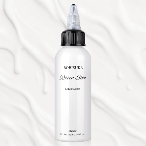 Halloween Liquid Latex SFX Makeup(2 fl oz) – Fake Skin & Wounds for Zombie, Clown, Vampire Costume, Cosplay, Special Effects Scars, Cuts Make Up for Face and Body, Fast-Dry, Non-Toxic, (Clear)