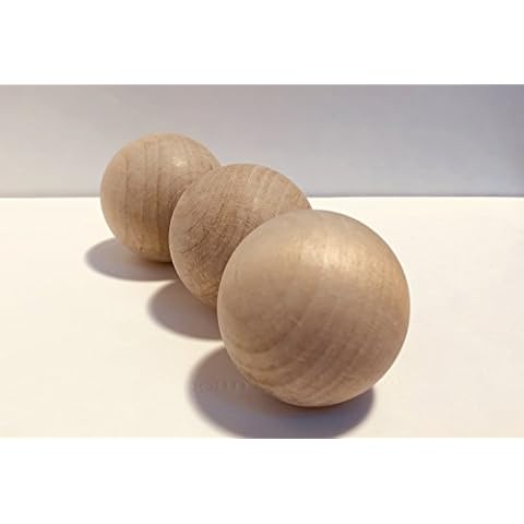 Hockey Revolution Swedish Stickhandling Balls 3-Pack - Hardwood No-Bounce Floorball Training Equipment - for Floor Dribbling Skills, Dekes & Ball Handling Drills - 2-Inch Diameter Cover