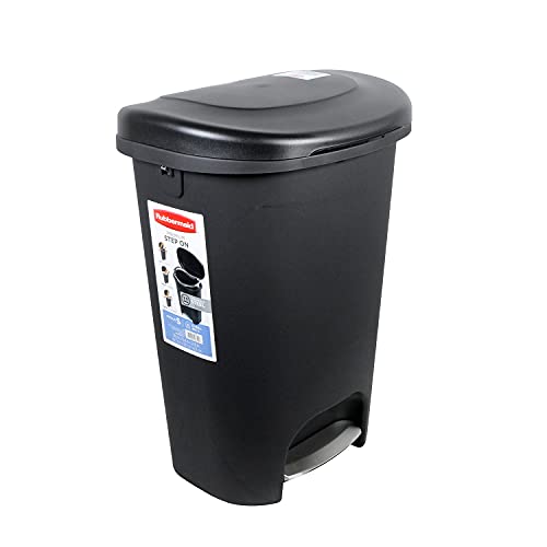 Product Image of the Rubbermaid Classic Step-On Lid Trash Can for Home, Kitchen, and Bathroom Garbage, 13 Gallon, Black