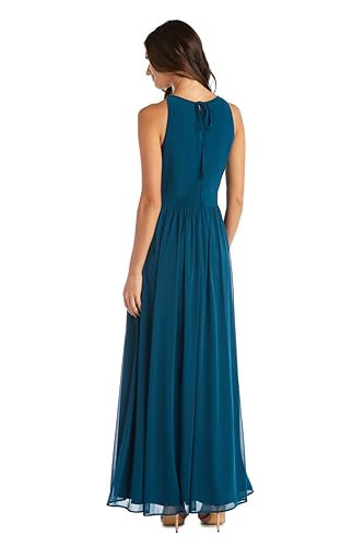 Image of Halter Maxi Dress W /Rhinestone Waist & Flowing Car Wash Skirt