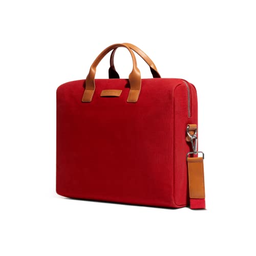 Image of DailyObjects Unisex City Compact Fleet Canvas Laptop Messenger Bag with Leather Handles and Adjustable Straps | Zip Closure with Slip Pockets and Large Storage For 14 Inch Laptops