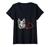 Photo Gallery donna australian cattle dog my heartbeat ecg cool dogs amante proprietario maglietta con collo a v Photo Gallery donna australian cattle dog my heartbeat ecg cool dogs amante proprietario maglietta con collo a v