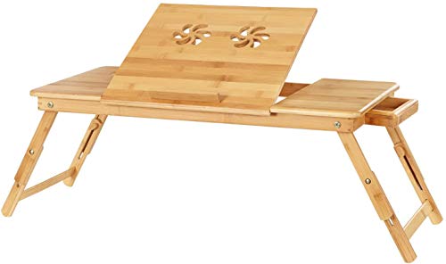 Tragbarer faltbarer Laptop-Schreibtisch aus Bambus für Betten, Laptoptisch, Computertisch, Tablet-PC, Netbook, Tablet-Ständer, Halter, Bett, Sofa, Zuhause, Krankenhaus, Frühstück, Snacktablett