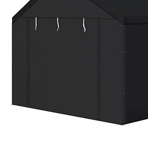 Caravan Canopy Car Tent Sidewalls for Carport, Garage & Shed, Domain, 10 x 20 Ft, Black (Roof and Canopy Not Included) - Portable Vehicle and Motorcycle Shelter - Large Outdoor Storage