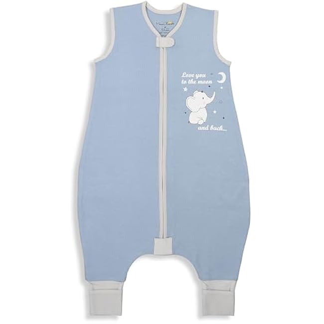 Toddler Sleep Sack with Feet, 0.5 TOG Organic Cotton Baby Sleeping Bag with Legs, Baby Wearable Blankets for Walkers w/ 2-Way Zipper, Baby Sleep Sack for Girls & Boys, Early Walker 18-36 Month