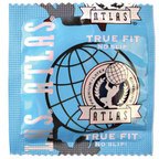 Atlas True Fit, Snugger Fitting Smaller Sized Lubricated Latex Condoms with Silver Pocket/Travel Case-24 Count