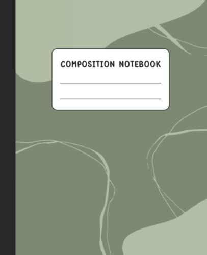 Boho Composition Notebook Wide Ruled: Cute Sage Green Composition Notebook Aesthetic Boho Style Notebook Journal For Teen Girls | Aesthetic School Supplies For Middle School Girls High School Students