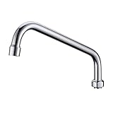 Favorpo 8 Inch Commercial Sink Faucet Swivel Spout Replacement Stainless Steel Add-on Swing Nozzle Replacement Kit for 1 or 2 Bay Compartment Sinks Chrome Finish (G 3/4')