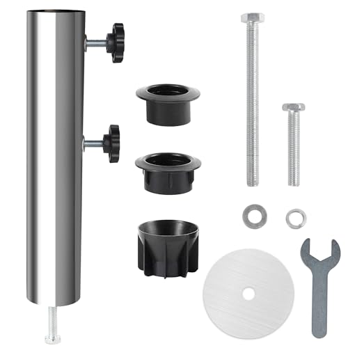 Blissun Umbrella Base Stand Replacement Tube Stainless Steel Umbrella Base Pole Heavy-Duty Universal Parasol Base Replacement Parts for Outdoor Patio Garden Balcony (Stainless Steel Finish)